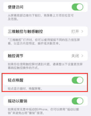 永州苹果授权维修站分享iPhone轻点无法唤醒怎么办 